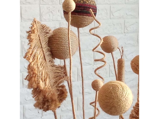 Декоративний букет для високих підлогових ваз, ручна робота, висота 135 см