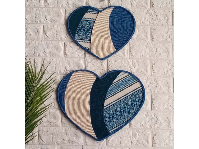 Триптих «Сердечки» в етнічному стилі – настінний декор для дому