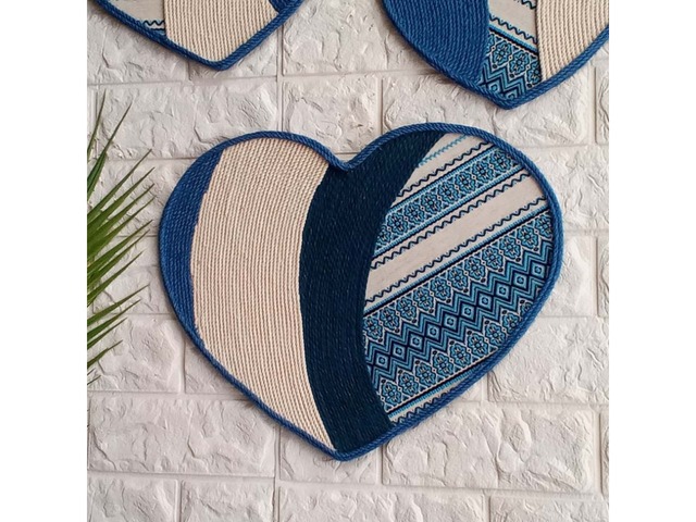 Триптих «Сердечки» в етнічному стилі – настінний декор для дому