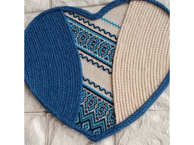 Триптих «Сердечки» в етнічному стилі – настінний декор для дому