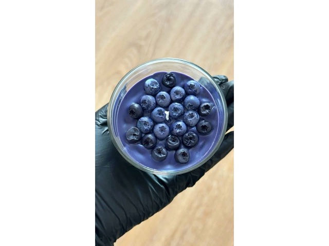 Соєва свічка Ручної Роботи *Чорничний йогурт*