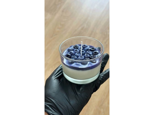 Соєва свічка Ручної Роботи *Чорничний йогурт*