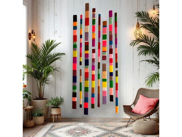 Настінний декор «Карнавал» – набір із 3 дерев’яних планок у стилі бохо