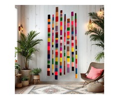 Настінний декор «Карнавал» – набір із 3 дерев’яних планок у стилі бохо