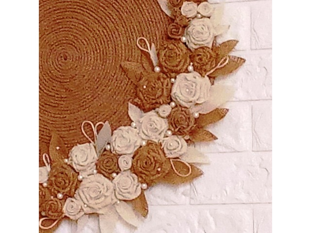 Панно на стіну в стилі рустик з джуту та мішковини, ручна робота