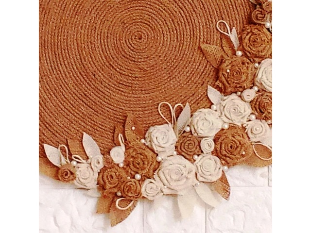 Панно на стіну в стилі рустик з джуту та мішковини, ручна робота