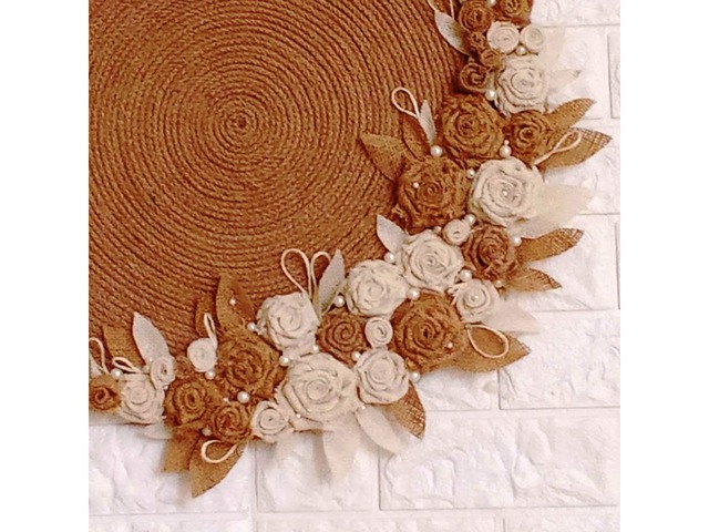 Панно на стіну в стилі рустик з джуту та мішковини, ручна робота