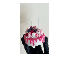 Соєва десертна свічка ручної роботи *Ягідний десерт*