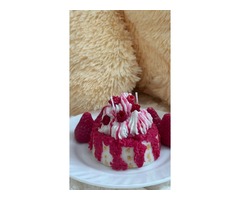 Десертна свічка ручної роботи *Малинове тістечко*