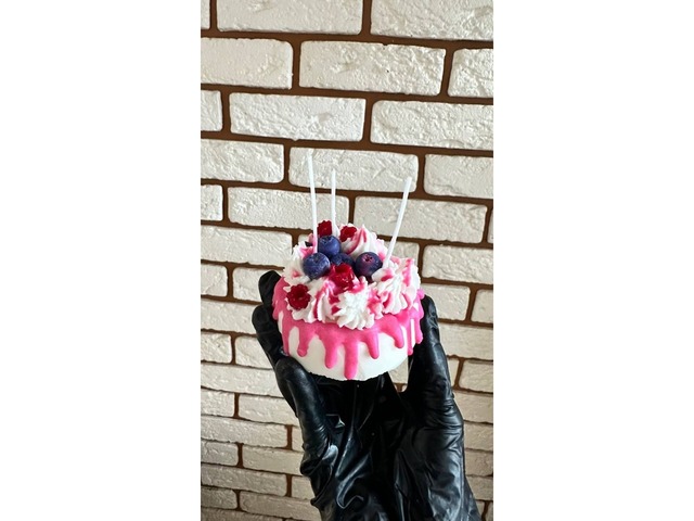 Соєва десертна свічка ручної роботи *Ягідний десерт*