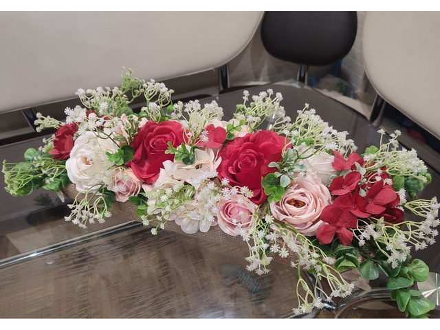 Квіткова композиція на стіл ручної роботи, декорація весілля, декор на стіл ручної роботи