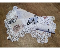 Полотенце вафельное ажурное , ручной работы