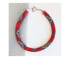 Прикраса із бісеру кольє-джгут 