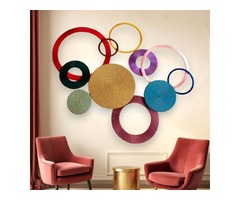 Настінний декор з кілець і кругів. Яскравий сучасний дизайн