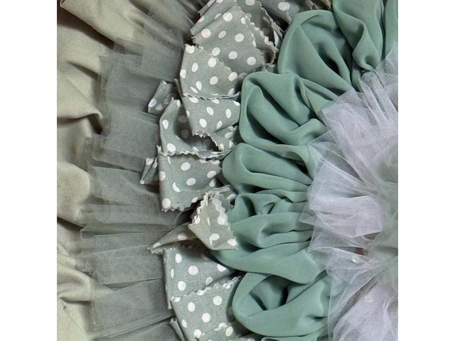 Круглий настінний декор у кольорі шалфей, діаметр 60 см