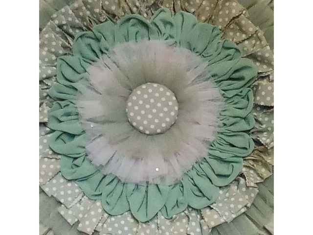 Круглий настінний декор у кольорі шалфей, діаметр 60 см