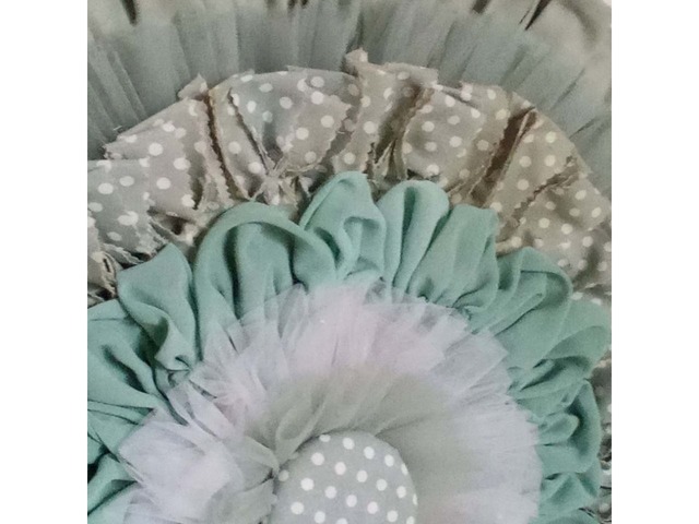 Круглий настінний декор у кольорі шалфей, діаметр 60 см