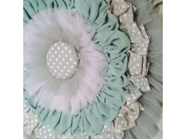 Круглий настінний декор у кольорі шалфей, діаметр 60 см