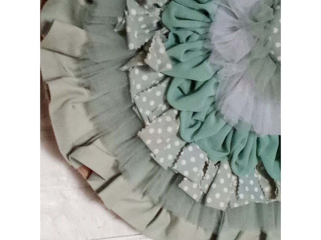 Круглий настінний декор у кольорі шалфей, діаметр 60 см