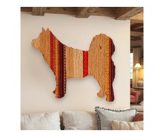 Собачка — настінний декор з джуту в етнічному стилі