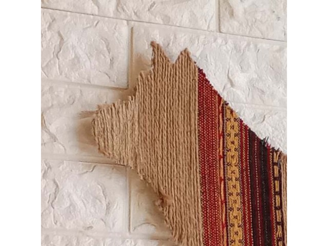 Собачка — настінний декор з джуту в етнічному стилі