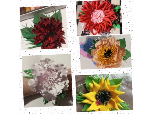 Квітковий браслет, бутон'єрка на руку - фоаміран