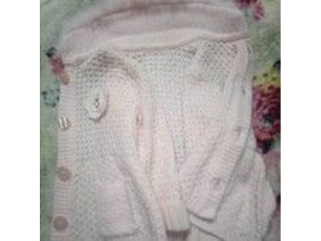 Кофтинка зі штучним комірцем, персикова - вживана