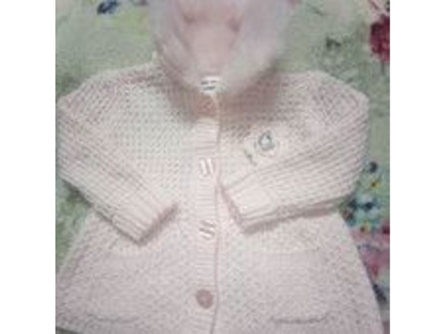 Кофтинка зі штучним комірцем, персикова - вживана