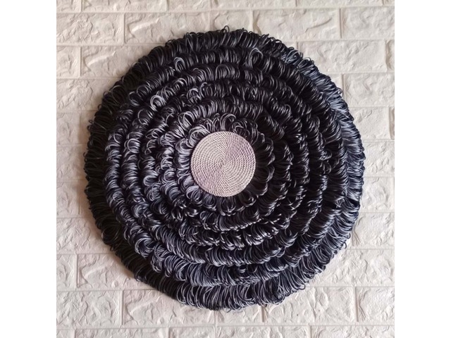 Панно «Сіре коло» з шовкового шнуру