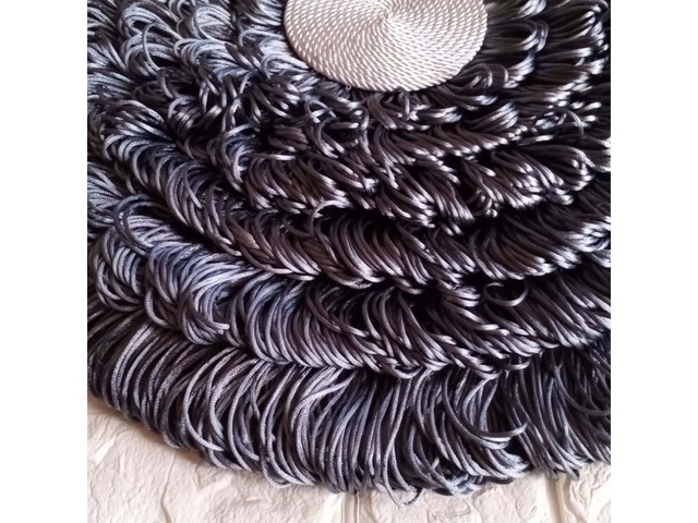 Панно «Сіре коло» з шовкового шнуру