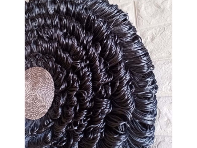 Панно «Сіре коло» з шовкового шнуру