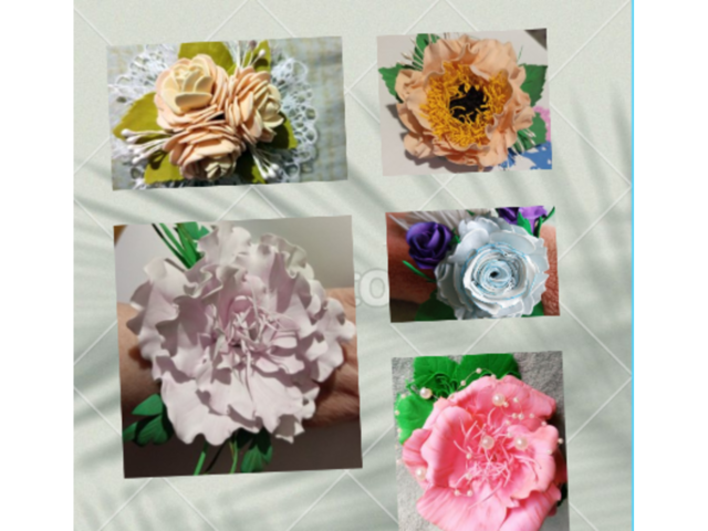 Квітковий браслет, бутон'єрка на руку - фоаміран