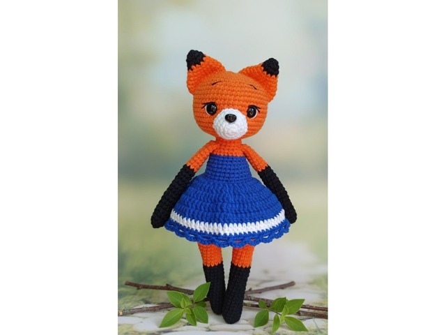Лисичка в сукні, м'яка іграшка, ручна робота