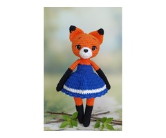 Лисичка в сукні, м'яка іграшка, ручна робота