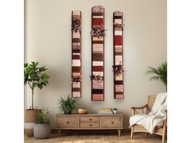 Сучасний набір настінного декору з дерев’яних планок