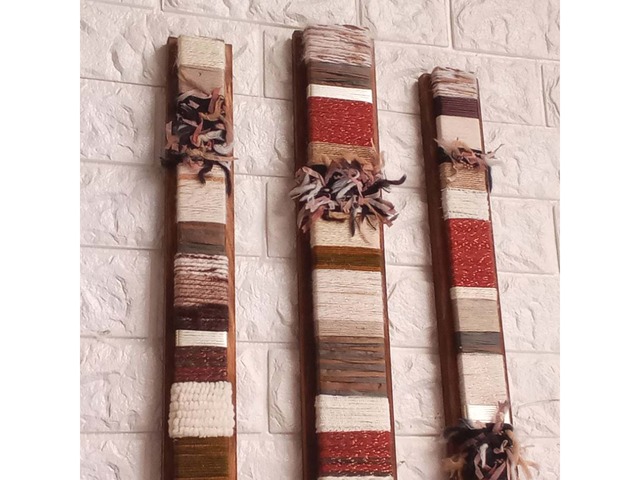 Сучасний набір настінного декору з дерев’яних планок