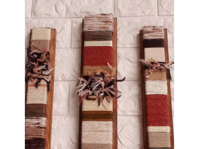 Сучасний набір настінного декору з дерев’яних планок