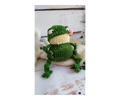 В'язана жабка Пан Квак амігурумі