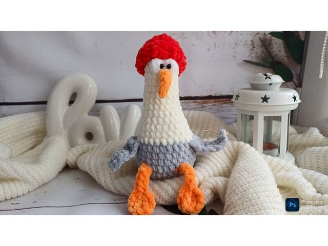 В'язана Чайка амігурумі