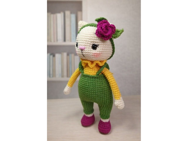 Котик, кішка, м'яка іграшка, ручна робота