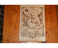 Иродиана деревяная Икона (липа) выжигание по дереву