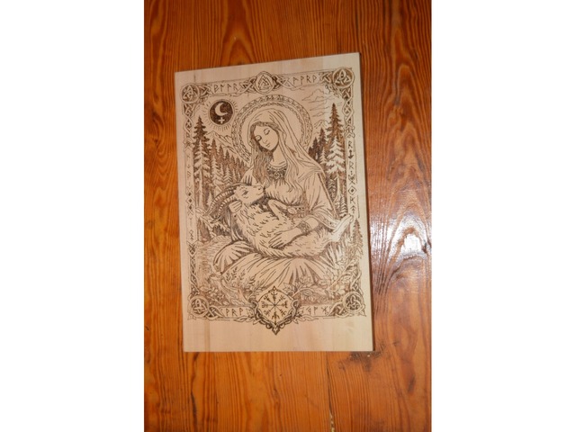 Иродиана деревяная Икона (липа) выжигание по дереву