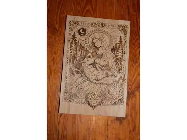 Иродиана деревяная Икона (липа) выжигание по дереву