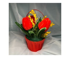 Квіткова композиція з синельного дроту. Подарунок.