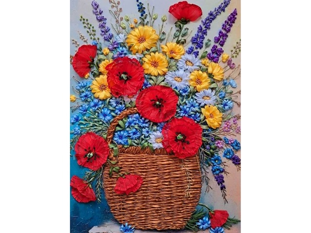 Картина стрічками "Яскраве літо"