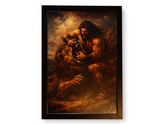 Цифровой арт-принт «Самсон и лев»