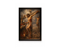 Картина Распятие Христа A4 | арт-принт в рамке | библейская живопись