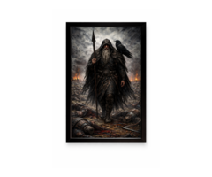 Картина Один — бог войны и мудрости A4 | арт-принт в рамке | библейская живопись