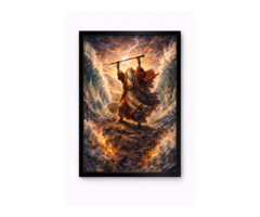Картина Моисей и Чудо Красного моря A4 | арт-принт в рамке | библейская живопись
