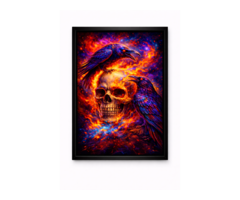 Картина Череп и вороны A4 | арт-принт в рамке